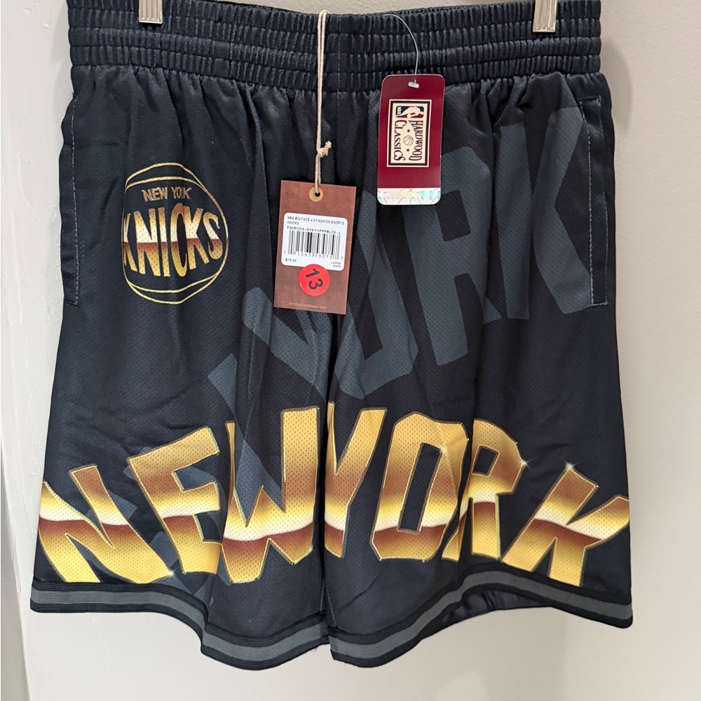 Mitchell & Ness Black and Gold New York Knicks Athletic Shorts